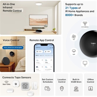 TP-Link Tapo H110 IoT Hub Wi-Fi okosotthon vezérlő fekete-fehér