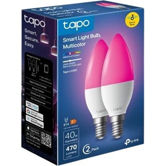 TP-Link Tapo L430C (2db) 470lm RGB E14 B38 gyertya LED Wi-Fi smart home Bluetooth fényforrás