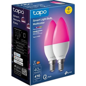 TP-Link Tapo L430C (2db) 470lm RGB E14 B38 gyertya LED Wi-Fi smart home Bluetooth fényforrás