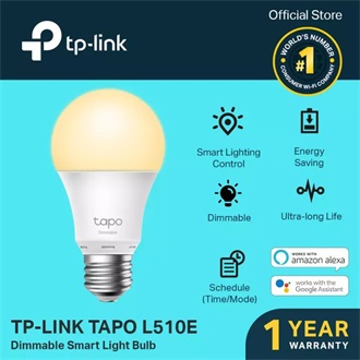 TP-Link Tapo L510E 806lm meleg-fehér E27 gömb LED Wi-Fi smart home fényforrás