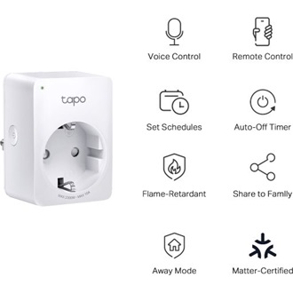 TP-Link Tapo P100M Mini smart home 1db villásdugó CEE 7/3 (EU) smart plug fehér