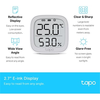 TP-Link Tapo T315 hőmérséklet + páratartalom érzékelő fehér