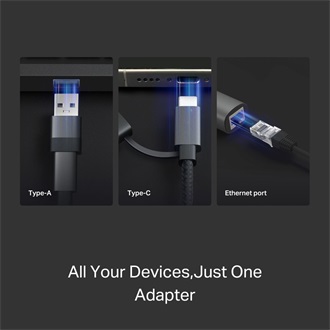 TP-Link UE310C 1Gb/s USB-A / USB-C RJ45 hálózati adapter