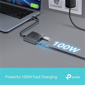 TP-Link UH3020C HUB 3-port 100W USB-C dokkoló szürke