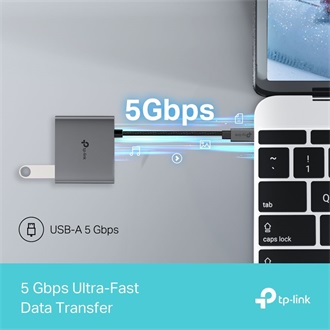 TP-Link UH3020C HUB 3-port 100W USB-C dokkoló szürke