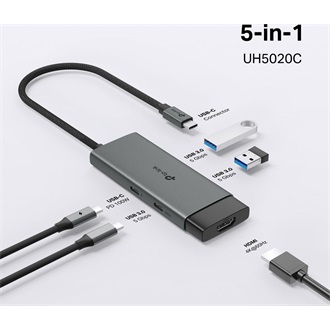 TP-Link UH5020C HUB 5-port 100W USB-C dokkoló szürke