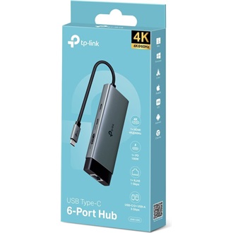 TP-Link UH6120C Hub 6-port 100W USB-C dokkoló szürke