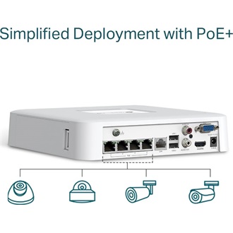 TP-Link Vigi NVR1104H-4P hálózati video rögzítő NVR