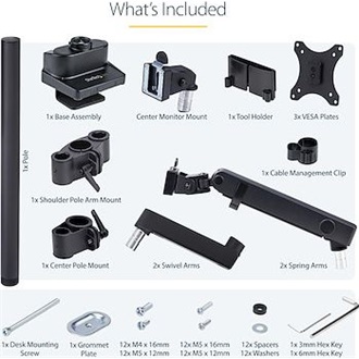 StarTech TRIPLE MONITOR DESK MOUNT TO 27INCH SCREENS SPRING ARMS