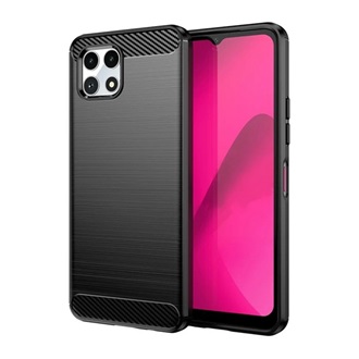 T Phone 2 5G Gigapack Szilikon telefonvédő ütésállóság, karbon minta, FEKETE