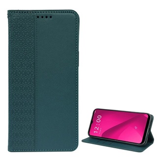 T Phone 2 5G Gigapack Tok álló, bőr hatású FLIP, lóhere, SÖTÉTZÖLD