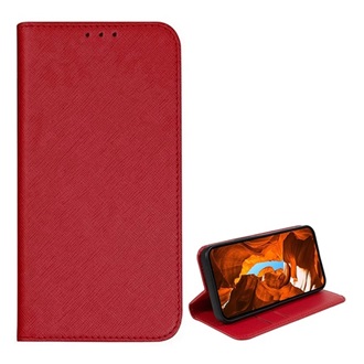 T Phone 2 5G Gigapack Tok álló, bőr hatású FLIP, textil hatás, PIROS