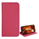 T Phone 2 Pro 5G Gigapack Tok álló, bőr hatású FLIP, textil hatás, RÓZSASZÍN