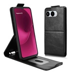 T Phone 3 5G GIGAPACK Tok álló, bőr hatású FLIP, kártyatartó, FEKETE