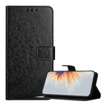 T Phone 3 5G GIGAPACK Tok álló, bőr hatású FLIP, mandala, FEKETE