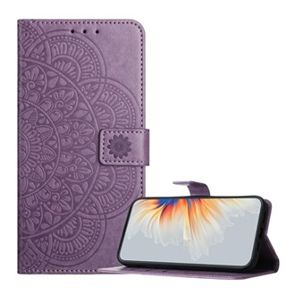 T Phone 3 5G GIGAPACK Tok álló, bőr hatású FLIP, mandala, LILA