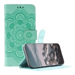 T Phone 3 5G GIGAPACK Tok álló, bőr hatású FLIP, mandala, VILÁGOSZÖLD
