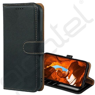 T Phone 3 5G GIGAPACK Tok álló, bőr hatású FLIP, prémium, FEKETE