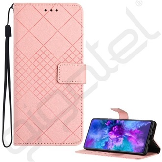 T Phone 3 5G GIGAPACK Tok álló, bőr hatású FLIP, prémium, RÓZSASZÍN