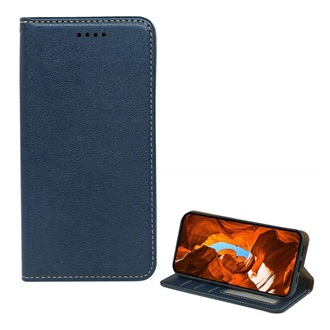 T Phone 3 5G GIGAPACK Tok álló, bőr hatású FLIP, prémium, SÖTÉTKÉK