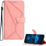 T Phone 3 5G GIGAPACK Tok álló, bőr hatású FLIP, varrás minta + kézpánt, RÓZSASZÍN