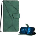 T Phone 3 5G GIGAPACK Tok álló, bőr hatású FLIP, varrás minta + kézpánt, SÖTÉTZÖLD