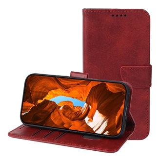 T Phone 3 Pro 5G GIGAPACK Tok álló, bőr hatású FLIP, mágnescsat, BURGUNDY VÖRÖS