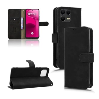 T Phone 3 Pro 5G GIGAPACK Tok álló, bőr hatású FLIP, mágnescsat, FEKETE