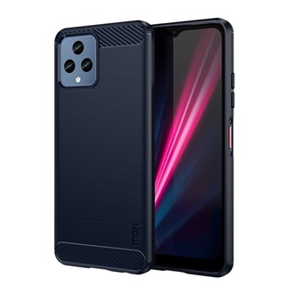 T Phone 5G (2023) MOFI szilikon telefonvédő ütésállóság, karbon minta, SÖTÉTKÉK