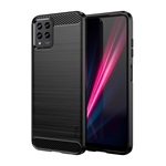 T Phone Pro 5G (2023) MOFI szilikon telefonvédő ütésállóság, karbon minta, FEKETE