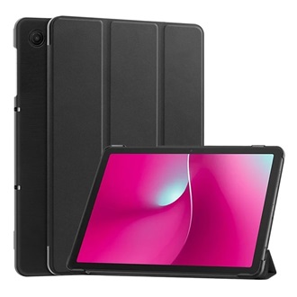 T Tablet 2 5G GIGAPACK Tok álló, bőr hatású aktív FLIP, asztali tartó, FEKETE