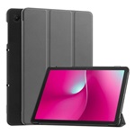 T Tablet 2 5G GIGAPACK Tok álló, bőr hatású aktív FLIP, asztali tartó, SÖTÉTSZÜRKE