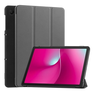 T Tablet 2 5G GIGAPACK Tok álló, bőr hatású aktív FLIP, asztali tartó, SÖTÉTSZÜRKE