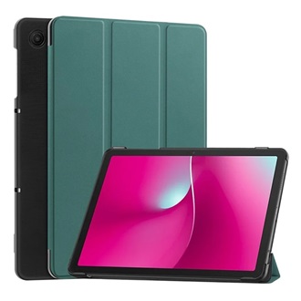 T Tablet 2 5G GIGAPACK Tok álló, bőr hatású aktív FLIP, asztali tartó, SÖTÉTZÖLD