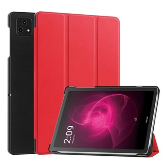 T Tablet 5G ( 2023 ) Gigapack Tok álló, bőr hatású aktív FLIP, asztali tartó, PIROS