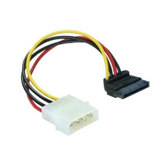 OEM Molex Power 4pin -> SATA Power M/F adapter 90°-os csatlakozó