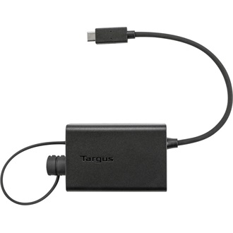 Targus 85W Multiplexer 1db USB-A 2.0 1db DC -> 1db USB-C F/M adapter fekete