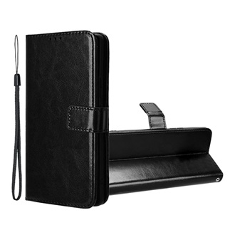 Tecno Spark 10 Pro 4G Gigapack Tok álló, bőr hatású FLIP, asztali tartó + kézpánt, FEKETE