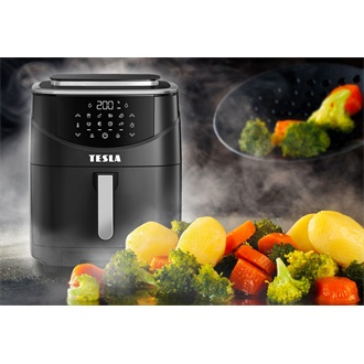 Tesla AirCook & Steam QS500 gőzölős forrólevegős sütő fekete