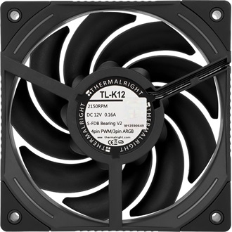Thermalright TL-K12 ARGB rendszerhűtő ventilátor fekete