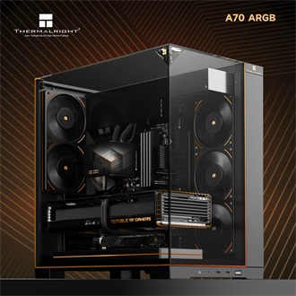 Thermalright A70 ARGB táp nélküli ablakos Mid Tower számítógépház fekete