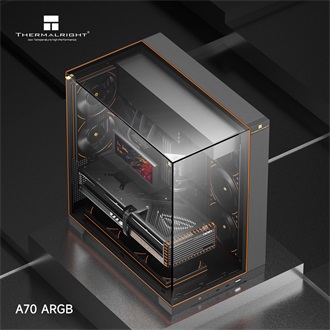 Thermalright A70 ARGB táp nélküli ablakos Mid Tower számítógépház fekete