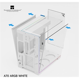 Thermalright A70 ARGB White táp nélküli ablakos Mid Tower számítógépház fehér