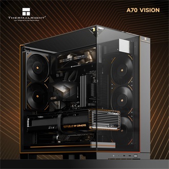 Thermalright A70 VISION táp nélküli ablakos Mid Tower számítógépház fekete