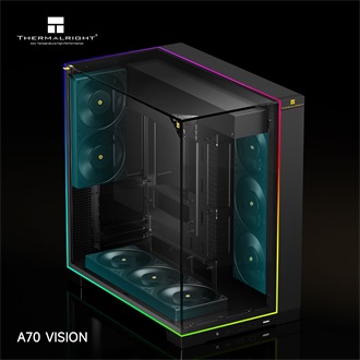 Thermalright A70 VISION táp nélküli ablakos Mid Tower számítógépház fekete