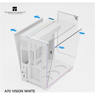 Thermalright A70 VISION White táp nélküli ablakos Mid Tower számítógépház fehér