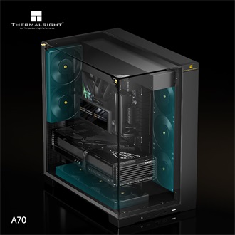 Thermalright A70 táp nélküli ablakos Mid Tower számítógépház fekete