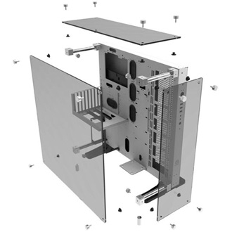 Thermaltake Core P5 Tempered Glass Snow Edition táp nélküli ablakos ATX számítógépház fehér