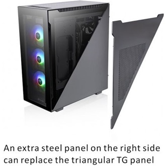 Thermaltake Divider 500 TG ARGB táp nélküli ablakos Mid Tower számítógépház fekete