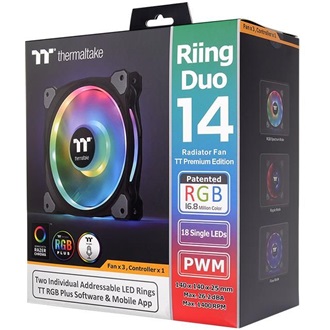 Thermaltake Riing Duo 14 RGB Radiator Fan TT Premium Edition (3-Fan Pack) rendszerhűtő ventilátor